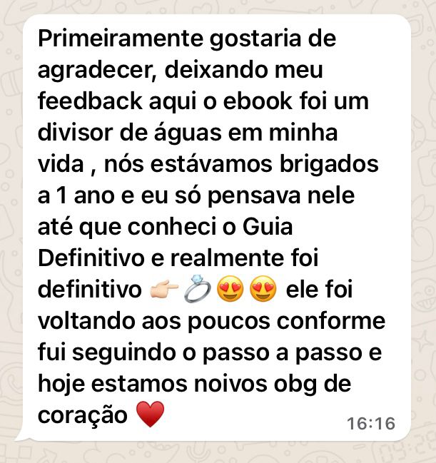 Depoimento de cliente sobre o guia