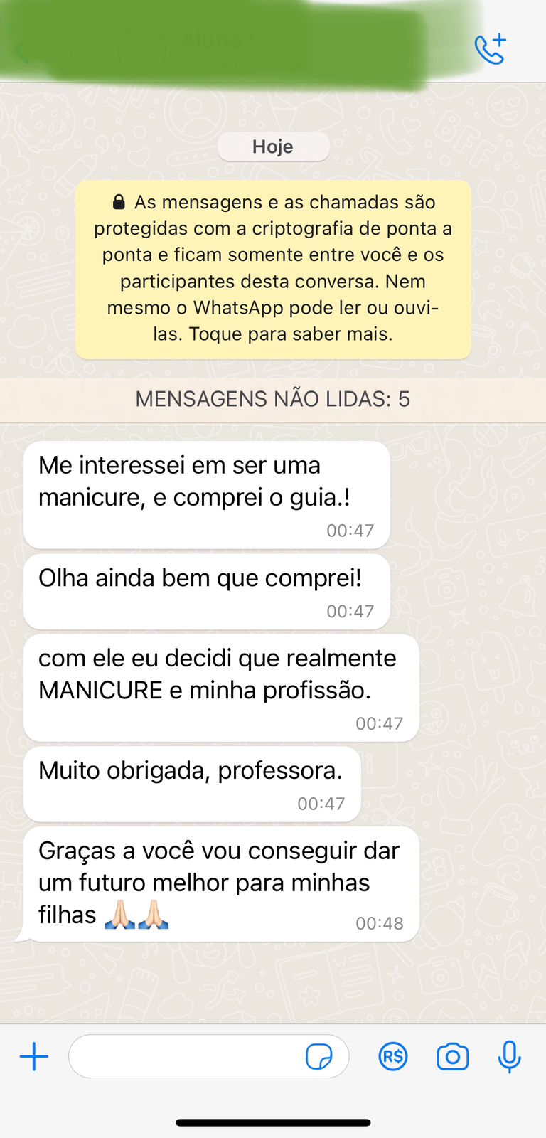 Depoimento de aluna