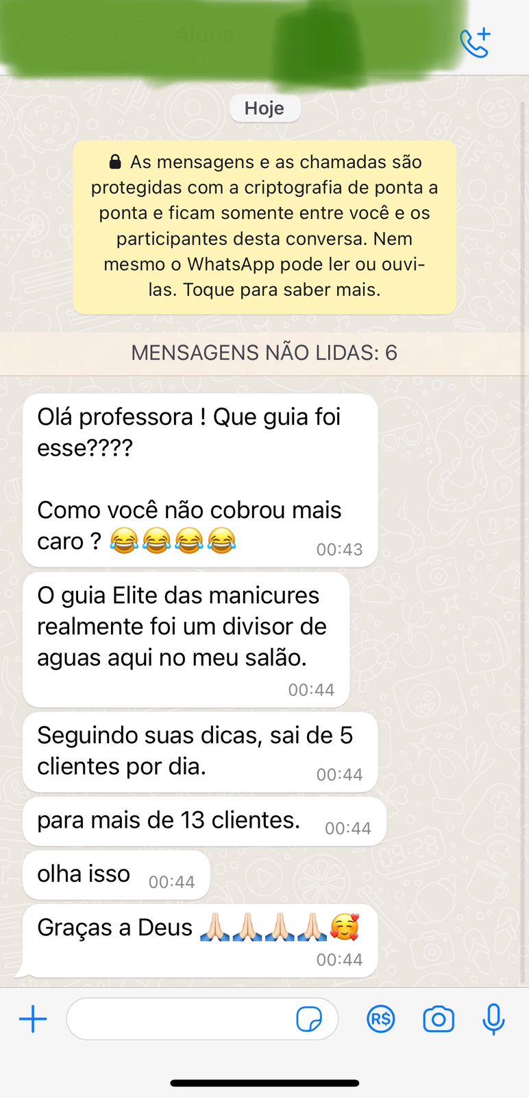 Depoimento de aluna